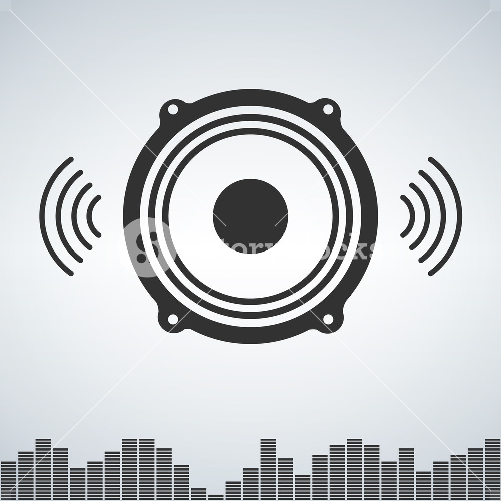 1000x1000 Audio Sound Bar Speacker Icon Vector Illustration Royalty Free