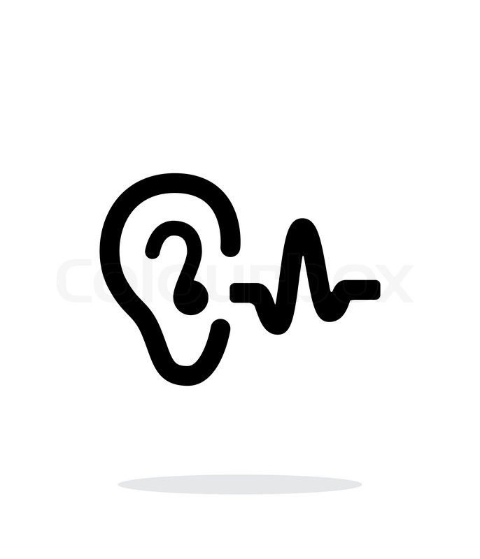 686x800 Ear Hearing Sound Icon On White Background. Vector Illustration