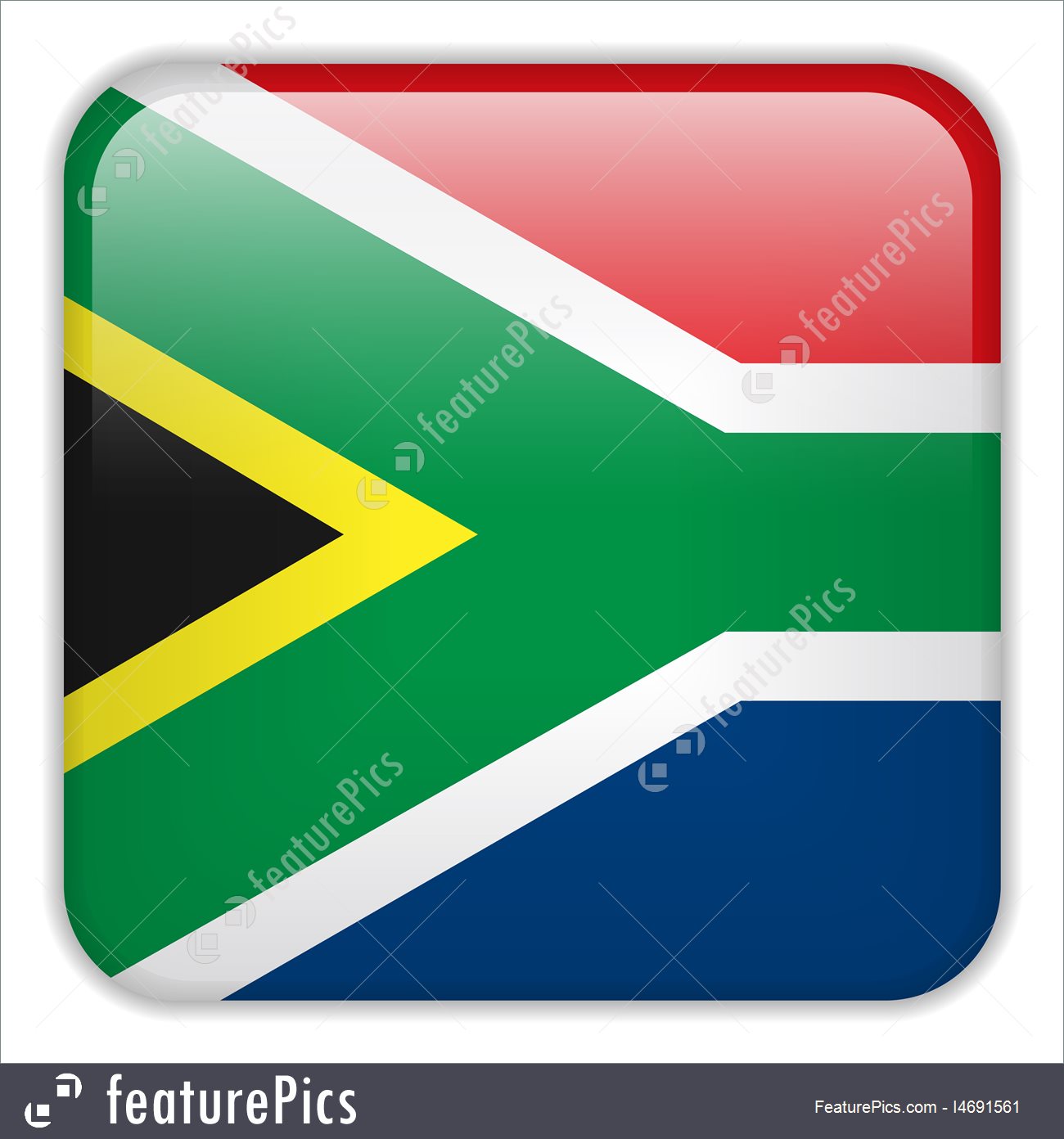 1300x1392 Illustration Of South Africa Flag Smartphone Application Square