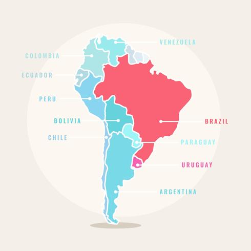 490x490 Modern South America Map Vector
