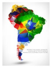 182x235 Geometric Design Map Of South America Vector Art Illustration