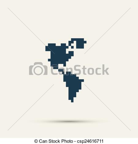 450x470 Pixel Icon North And South America. Vector Design.
