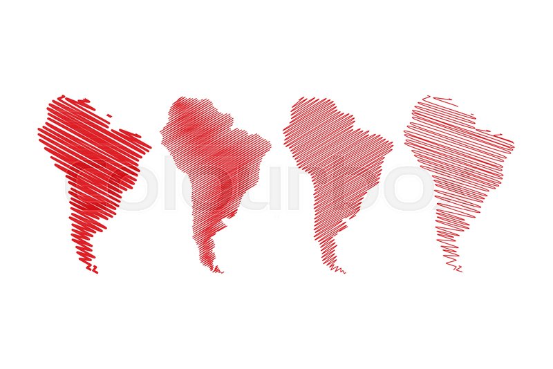 800x534 Scribble South America Map Vector Design Template Eps10 Stock