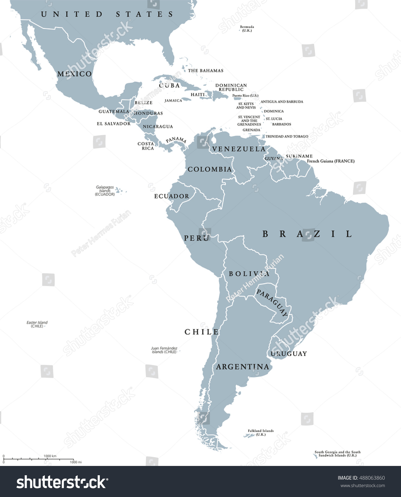1289x1600 Stock Vector Latin America Countries Political Map With National