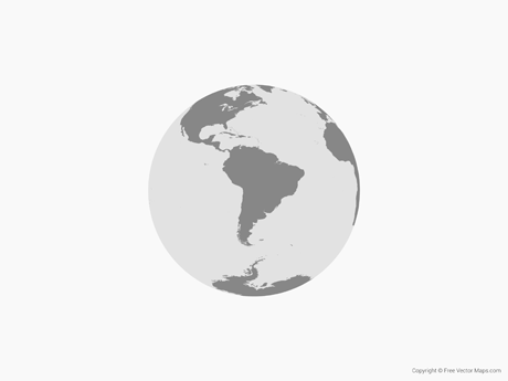 460x345 Vector Map Of Globe Of South America