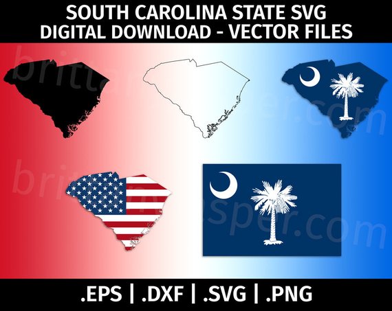 570x453 South Carolina State Flag Svg Vector Clip Art Cutting Files