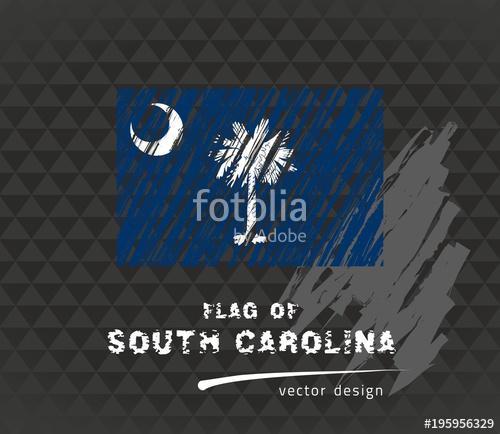 500x434 South Carolina Flag, Vector Sketch Hand Drawn Illustration On Dark