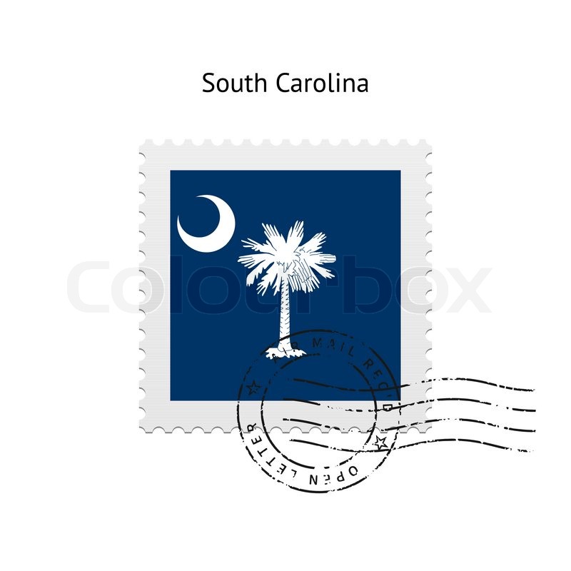 800x800 State Of South Carolina Flag Postage Stamp On White Background