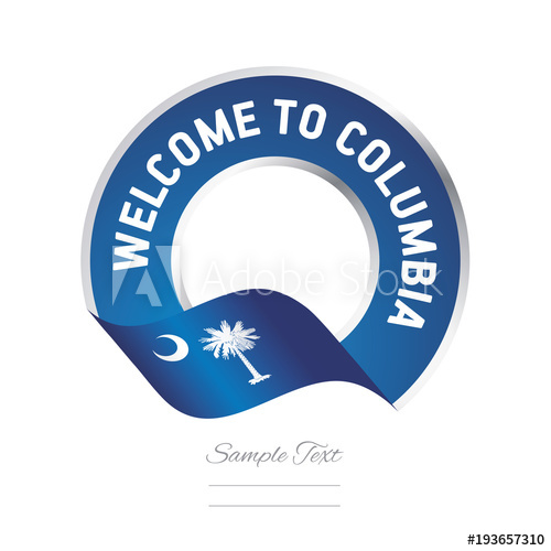 500x500 Welcome To Columbia South Carolina Flag Ribbon Travel Logo Icon
