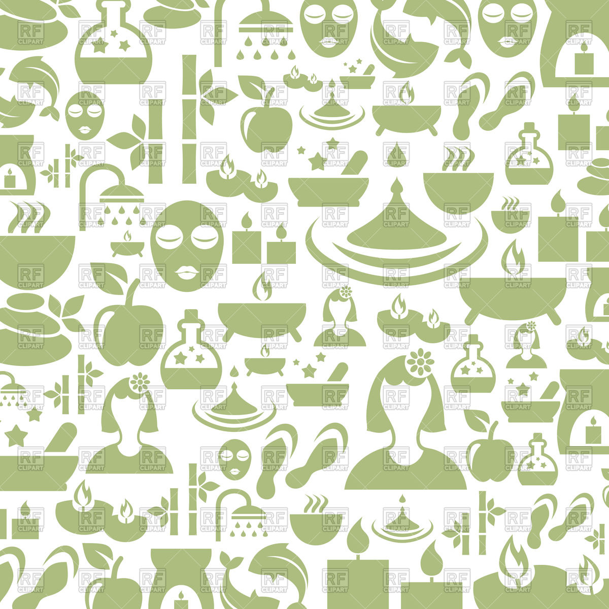 1200x1200 Background With Spa Icons Vector Image Vector Artwork Of