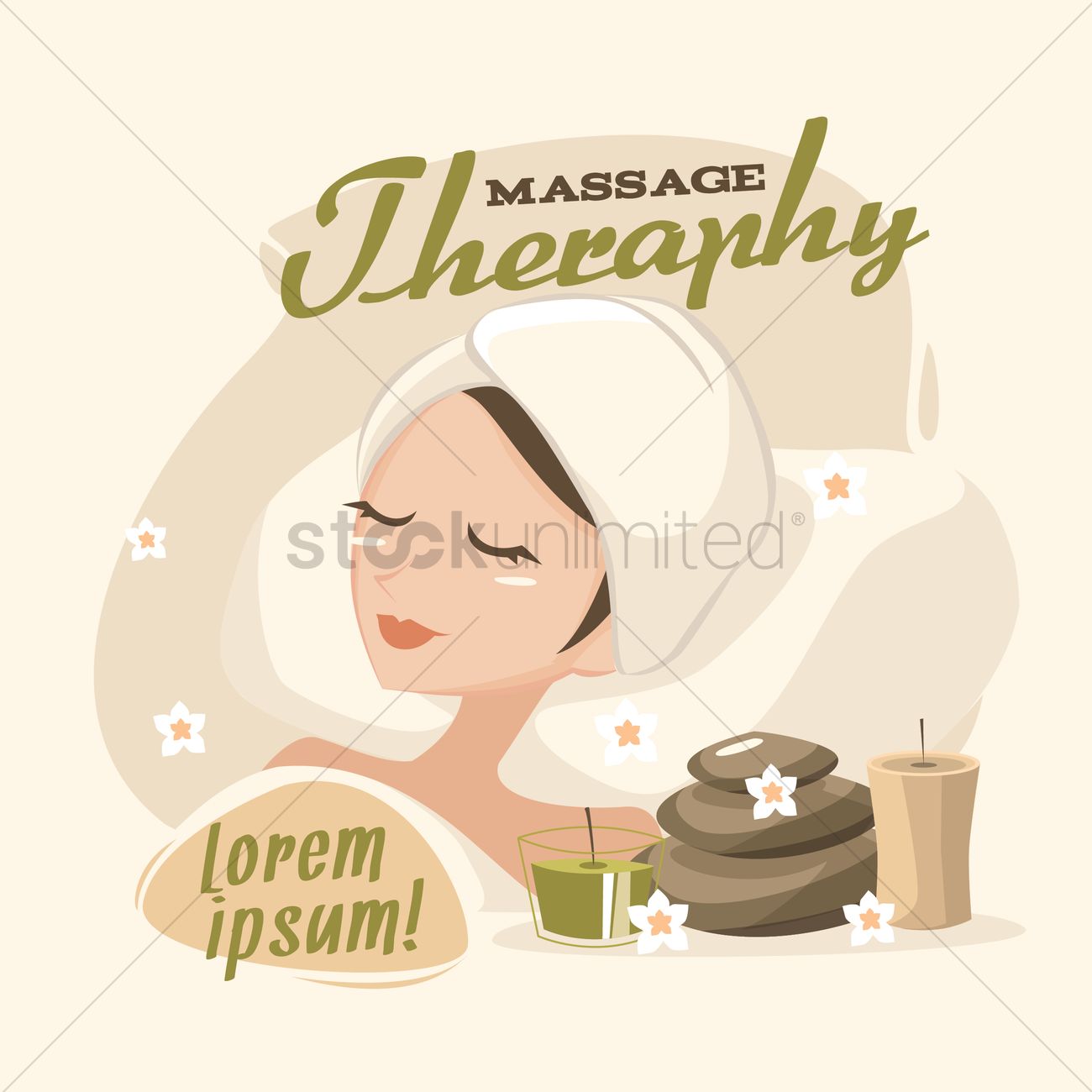 1300x1300 Woman In Spa Vector Image