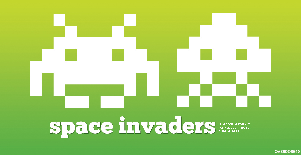1000x514 Space Invaders Vector By Grdx
