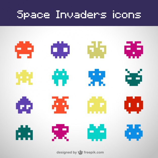 626x626 Space Invaders Icons Vector Free Download