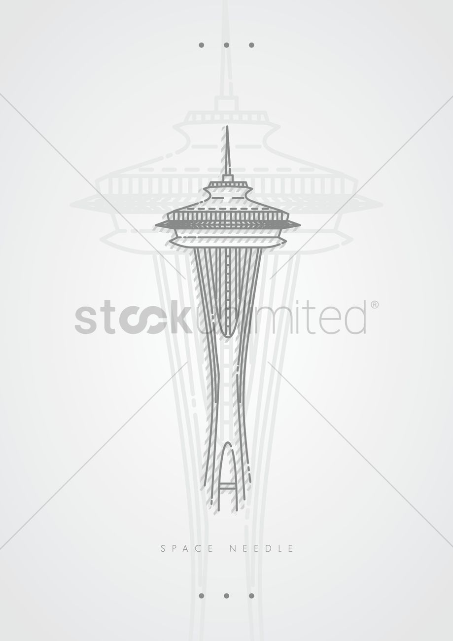919x1300 Space Needle Vector Image