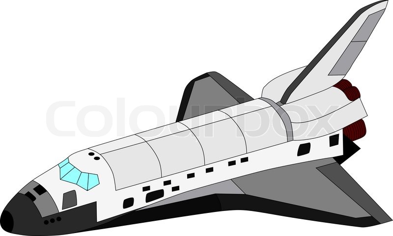 800x481 Vector Space Shuttle Isolated On White Background Stock Vector