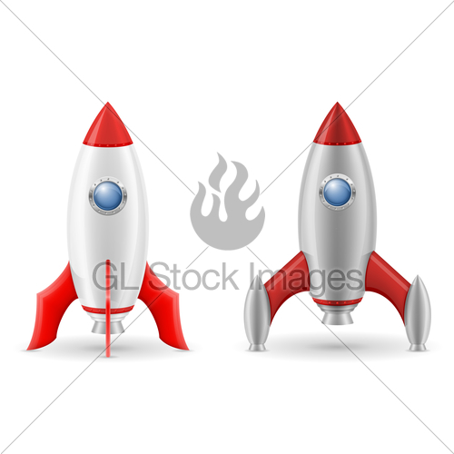 500x500 Space Rocket Retro Spaceship Vector Illustration Gl Stock Images
