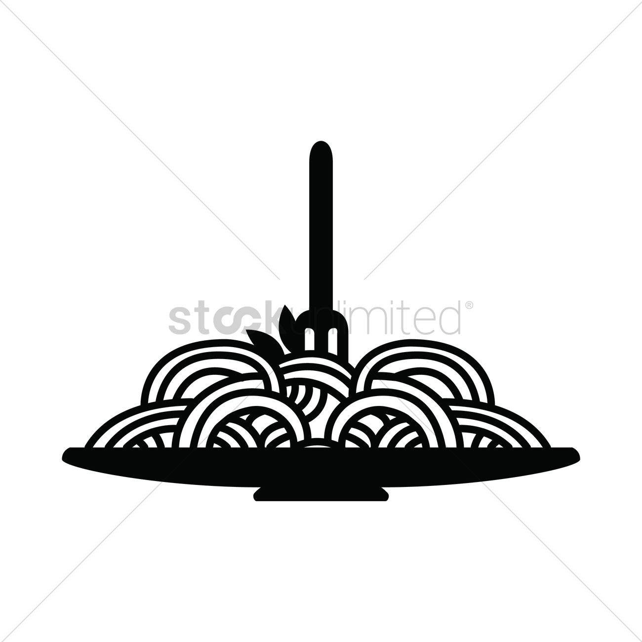 1300x1300 Spaghetti In A Plate Vector Image