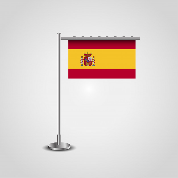626x626 Spain Flag With Stand Vector Design Vector Free Download