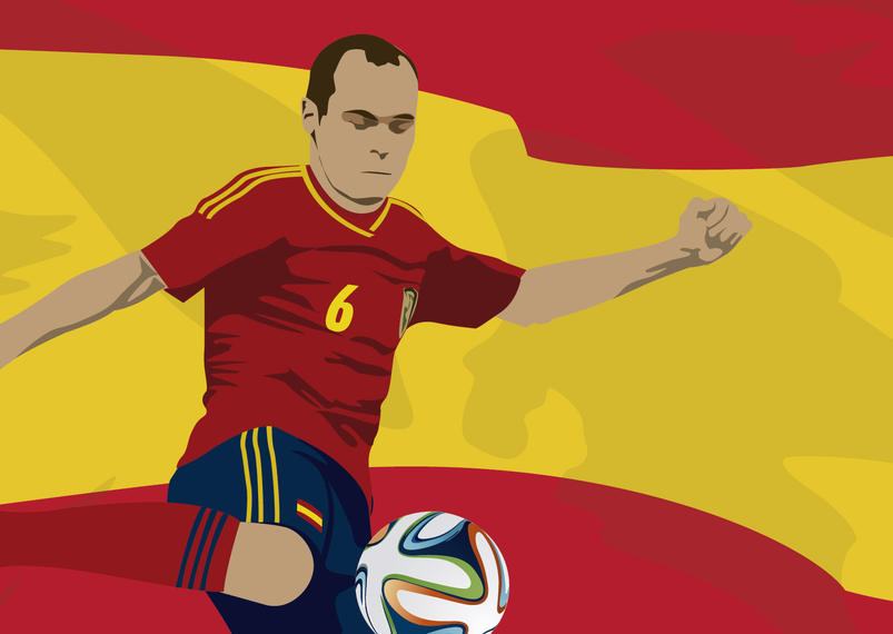 803x570 Spain Player Andres Iniesta With Flag
