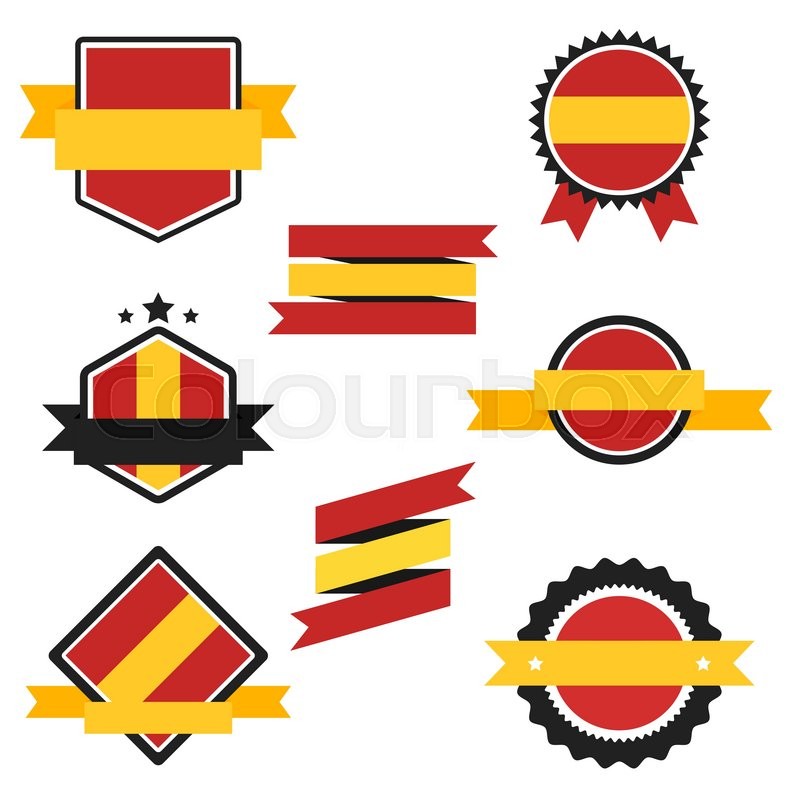 800x800 World Flags Series. Spanish Flag On Tags, Web Stickers, Banners