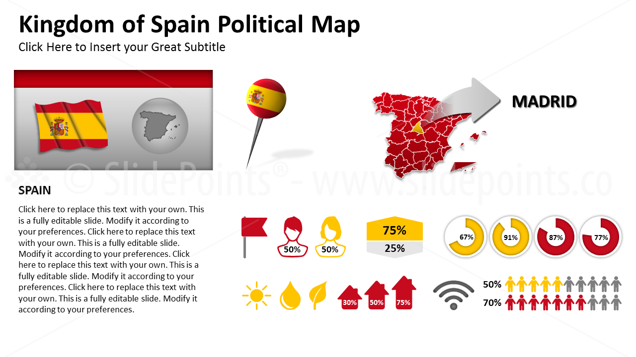 1280x720 Spain Political Map Powerpoint Slidepoints