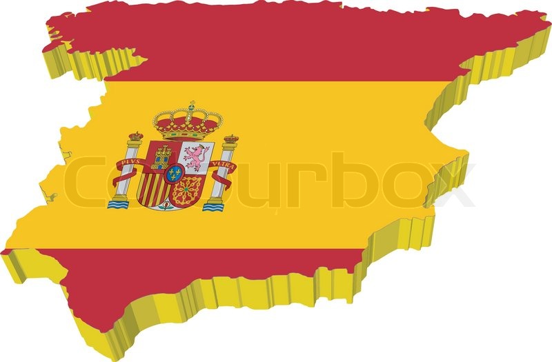 800x525 Vectors 3d Map Of Spain Stock Vector Colourbox