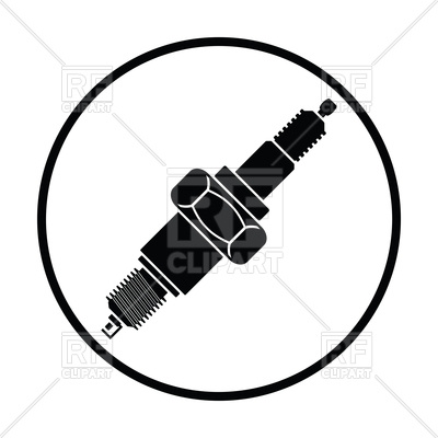 400x400 Spark Plug Icon With Circle Frame Vector Image Vector Artwork Of