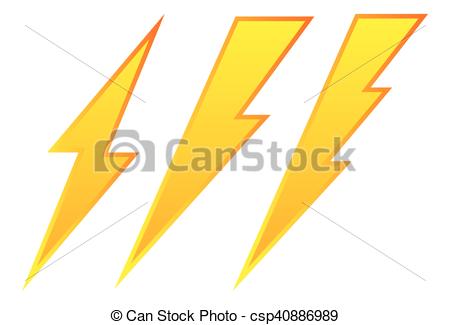 450x325 Set Of 3 Lighting Bolt, Spark Icon. Electricity Signs.