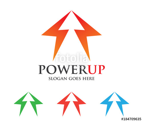 500x429 Power Up Arrow Electricity Spark Vector Logo Design Stock Image