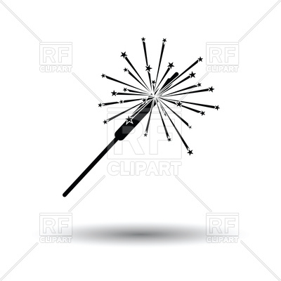 400x400 Party Sparkler Icon On White Background Vector Image Vector