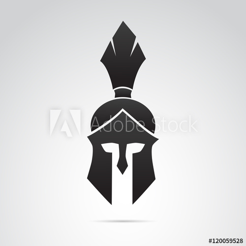 500x500 Ancient Warrior, Knight, Spartan Helmet Icon. Vector Art.