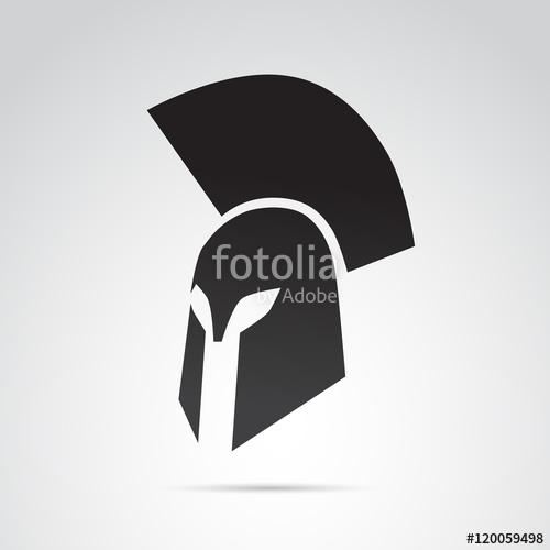 500x500 Ancient Warrior, Knight, Spartan Helmet Icon. Vector Art. Stock