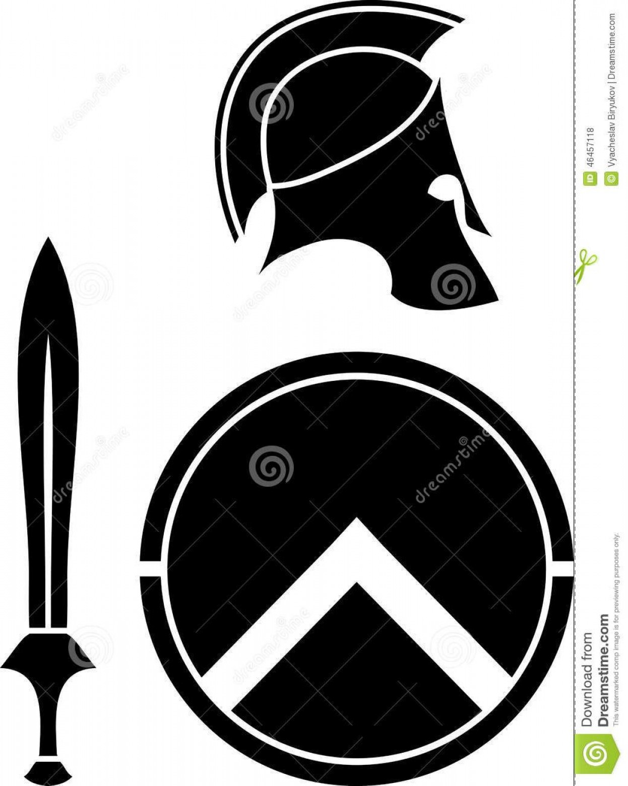 1246x1560 Top Spartans Helmet Sword Shield Stencil Vector Illustration