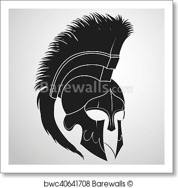 362x382 Art Print Of Spartan Warrior Helmet Barewalls Posters Amp Prints