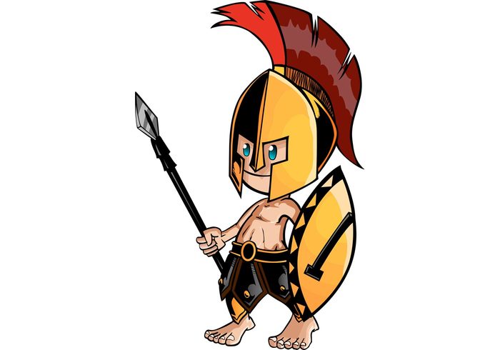 700x490 Free Vector Spartan With Spear And Shield Free Vectors Ui Download