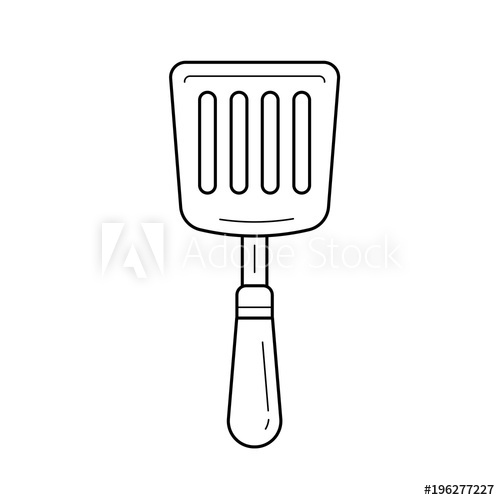 500x500 Kitchen Spatula Vector Line Icon Isolated On White Background