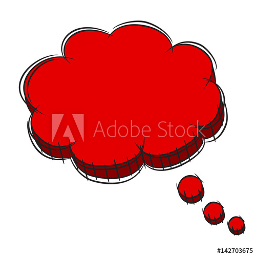 500x500 Vector Illustration Of Red 3d Speech Bubble . Eps8 .
