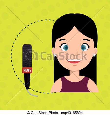 450x470 Woman Microphone Audio Speak Vector Illustration Eps 10 Vector