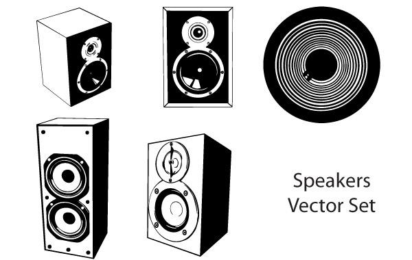 600x380 Speakers Vector Set