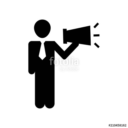 500x500 Man Talking By A Speaker Icon Vector Icon. Simple Element