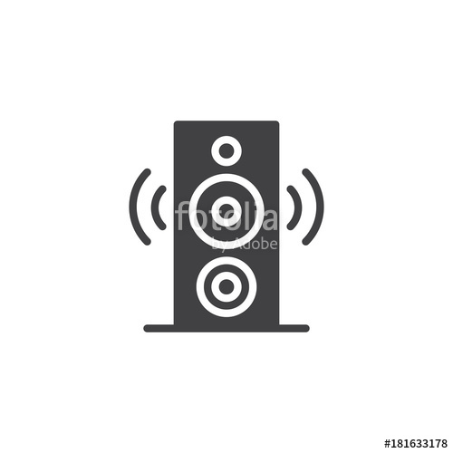 500x500 Speaker Icon Vector, Filled Flat Sign, Solid Pictogram Isolated On