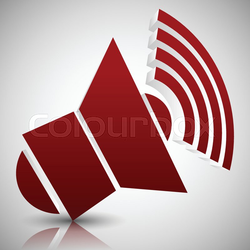 800x800 Eps 10 Vector Illustration Of Red 3d Speaker Icon Stock Vector