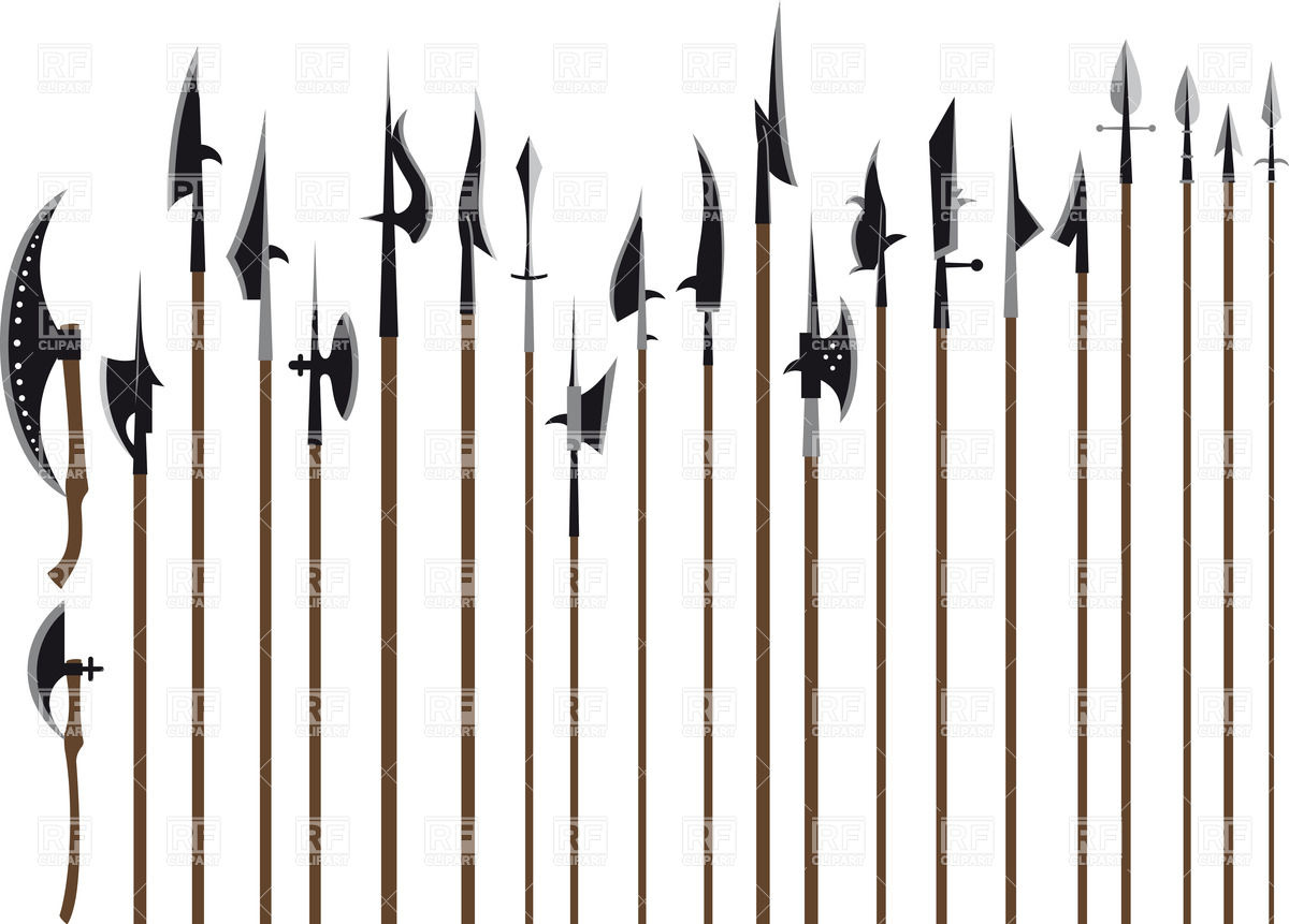 1200x861 Set Of Spears, Halberds And Battle Axes Vector Image Vector