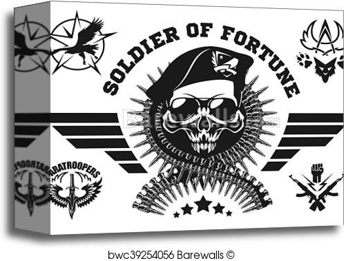498x379 Canvas Print Of Special Forces Vector Emblem With Skull