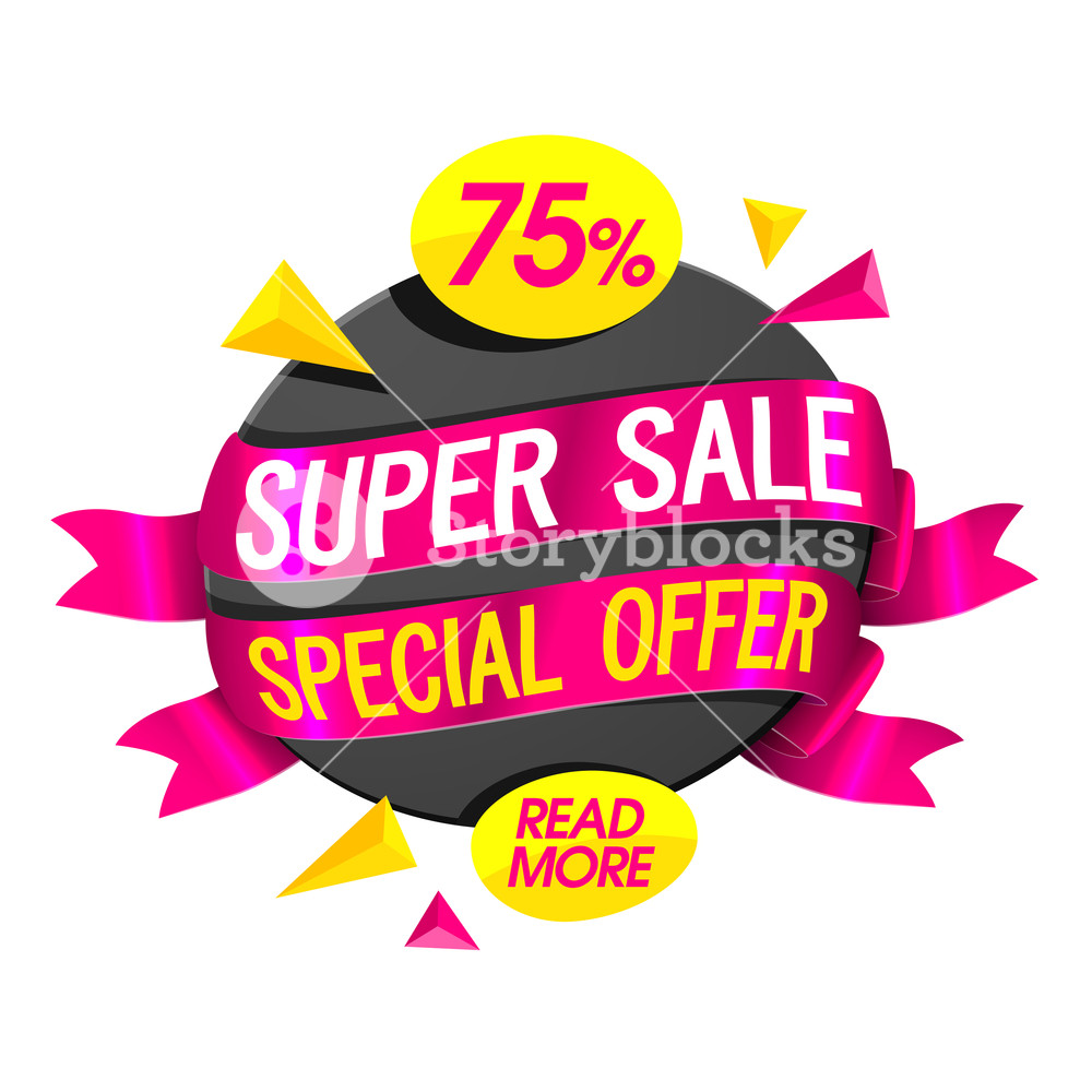 1000x1000 Stylish Sticker, Tag Or Labels With Glossy Ribbons, Special 75