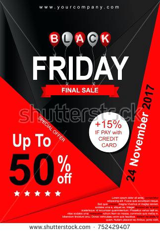 323x470 Black Sale Poster Template Banner For Advertising Vector