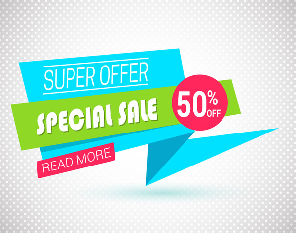 600x473 Special Sale Banner Vector Illustration With 3d Background Free