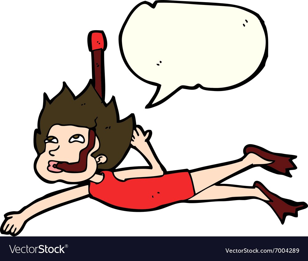 1000x849 Cartoon Swimmer With Snorkel Speech Bubble Vector 7004289 13