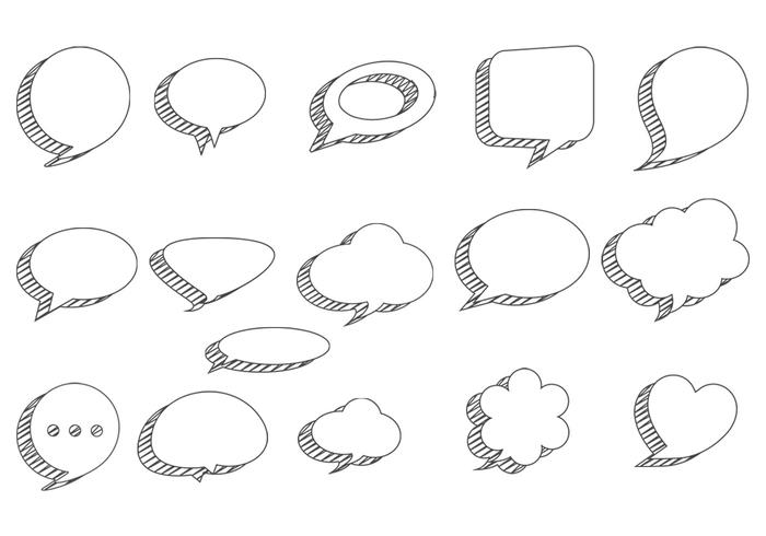 700x490 Sketchy Speech Bubbles Vector Pack