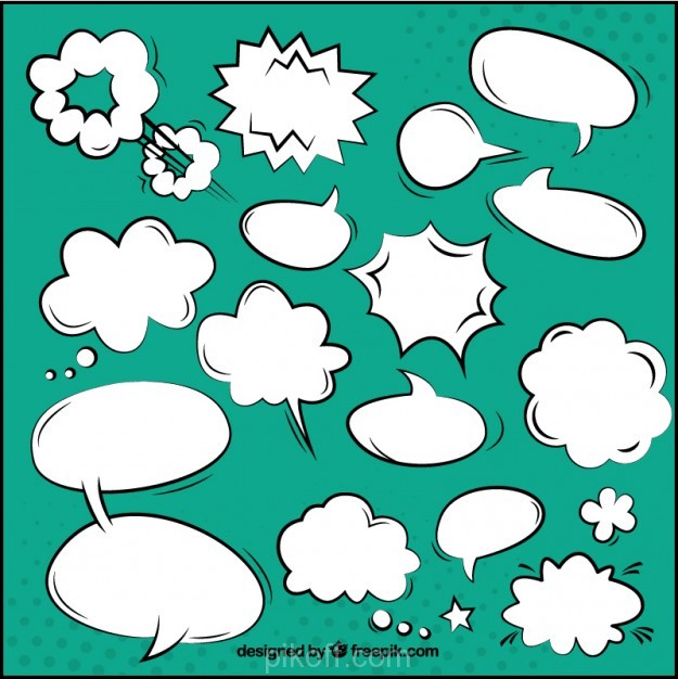 625x626 Ai] Colorful Comic Speech Bubbles Vector Free Download